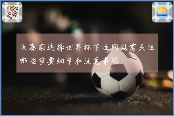 决赛前选择世界杯下注网站需关注哪些重要细节和注意事项
